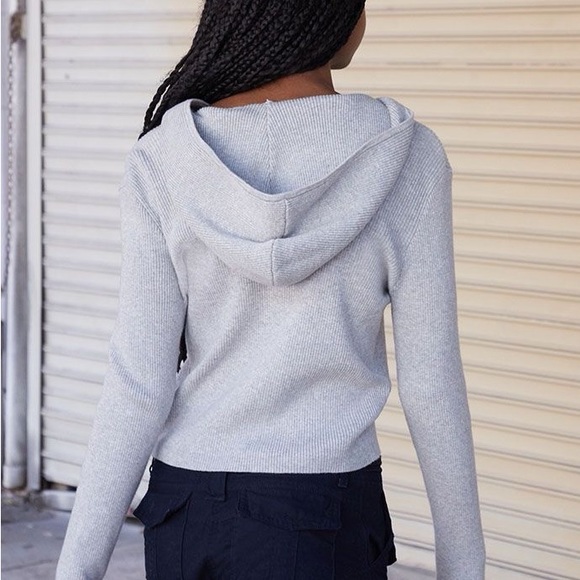 PacSun John Galt Arden Knit Hoodie (Light Gray) - Picture 2 of 2
